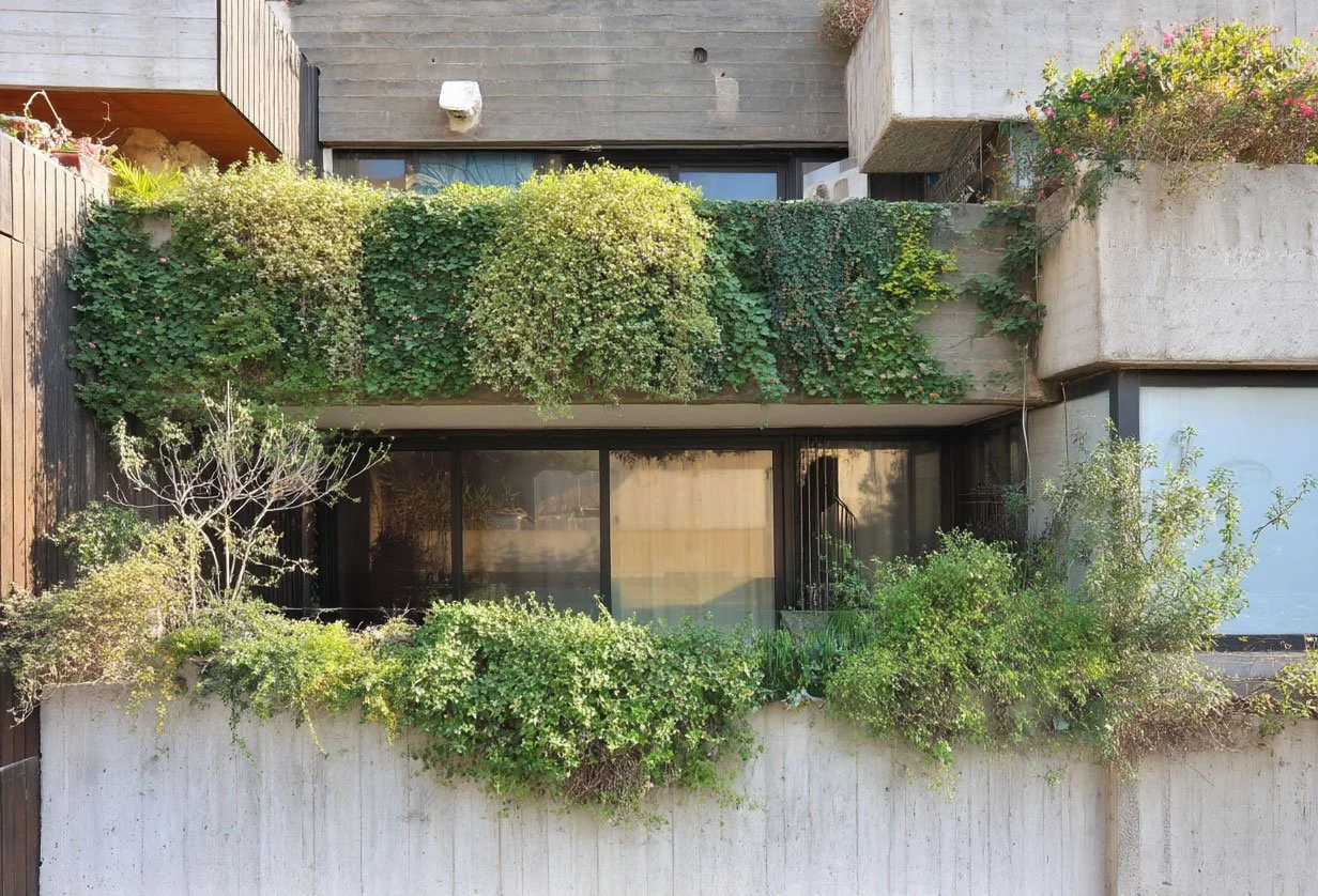 Diverse vertical garden planting