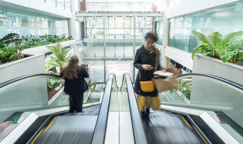 GreenAir wicking gardens lining the two-storey Majestic Centre atrium